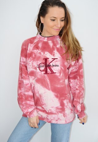 90'S RARE CALVIN KLEIN TIE DYE VINTAGE SWEATSHIRT