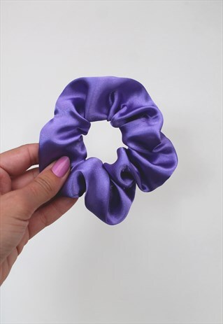 PURPLE SATIN HAIR BAND SCRUNCHIE