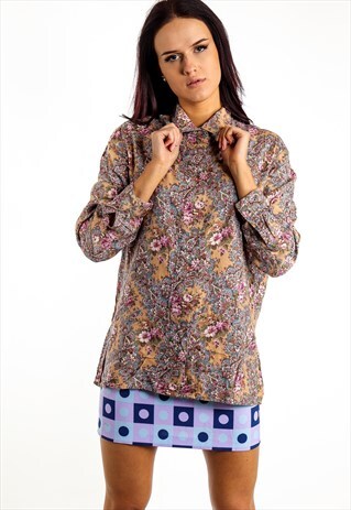 VINTAGE FLORAL PATTERNED BLOUSE ACBL69