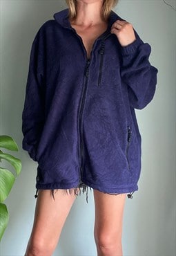 Vintage Navy Blue Fleece Jacket