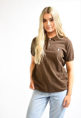 VINTAGE POLO RALPH LAUREN BROWN POLO SHIRT