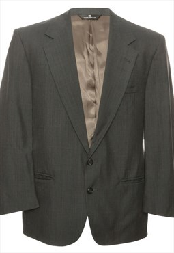 Vintage Checked Dark Grey Blazer - L