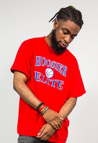90'S VINTAGE HOOSIER ELITE COLLEGE STYLE T-SHIRT