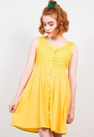VINTAGE 90'S YELLOW MINI DRESS