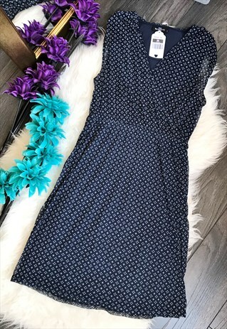 BLUE CHIFFON TEA DRESS