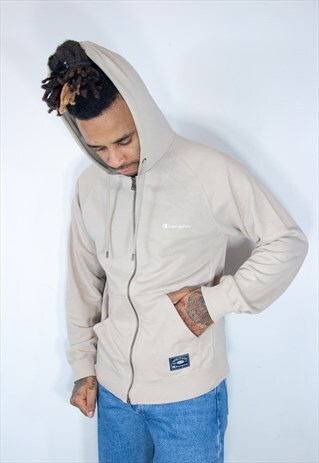 CHAMPION VINTAGE EMBROIDED HOODIE BROWN
