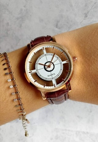 TRANSPARENT WATCH BROWN