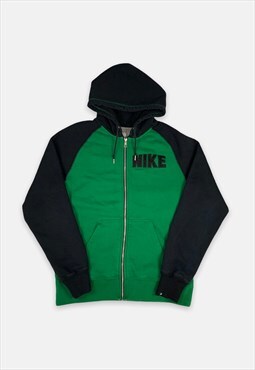 Vintage Nike green and navy zip hoodie