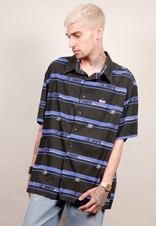 VINTAGE 90'S CHAPS RALPH LAUREN STRIPED SHORT-SLEEVED SHIRT