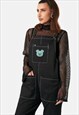 BEAR-ABLE Teddy Embroidery Black Woven Dungarees