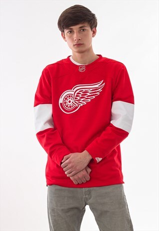 VINTAGE RED WINGS DETROIT NHL CREW NECK RED