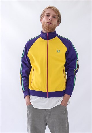 VINTAGE MENS FRED PERRY ACID COLORWAY TRACK TOP JACKET