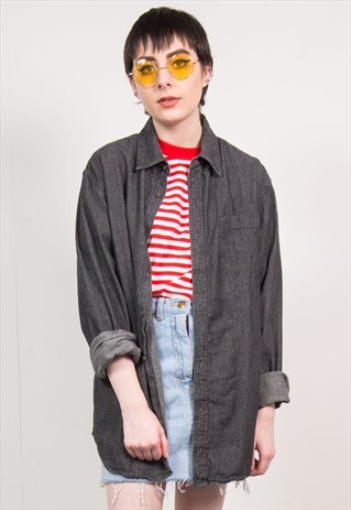 VINTAGE 90'S DARK GREY DENIM SHIRT