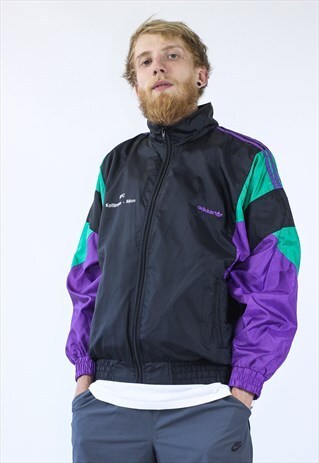 90S VINTAGE MENS ADIDAS WINDBREAKER TRACK SUIT LOGO JACKET