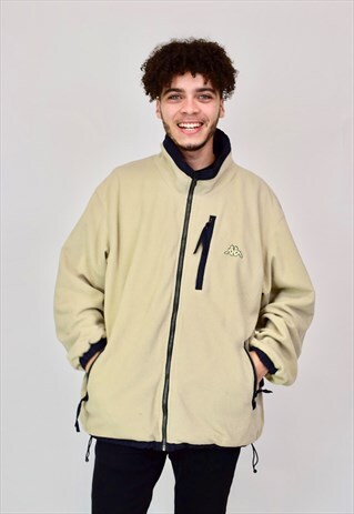 VINTAGE 90'S KAPPA REVERSIBLE BEIGE AND NAVY JACKET