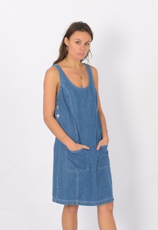 VINTAGE DHAGA DENIM EMPIRE DRESS