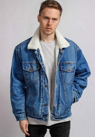 VINTAGE DENIM WRANGLER SHERPA JACKET