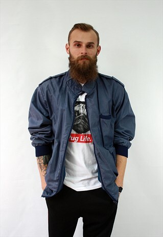 VINTAGE 90'S BLUE BOMBER JACKET