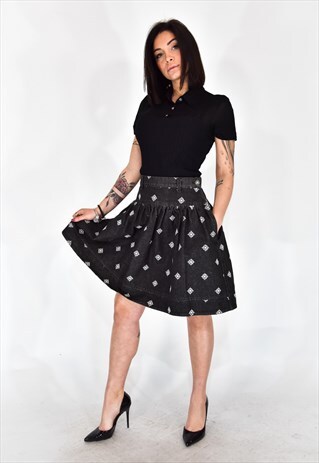 MOSCHINO JEANS BLACK SKIRT CASUAL STYLE