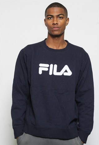 VINTAGE FILA LOGO SWEATSHIRT NAVY