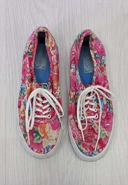 Floral Trainers Multi Pink Low Top 