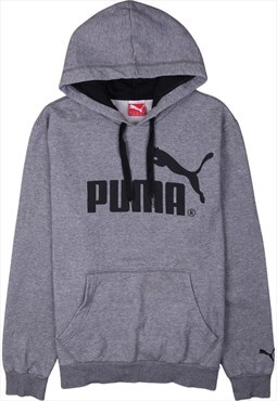 Vintage 90's Puma Hoodie Pullover Spellout Grey Large