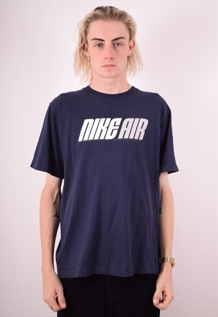 MENS VINTAGE T-SHIRT TOP MEDIUM BLUE 90S