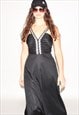 VINTAGE 00S SEXY EVENING MAXI DRESS IN BLACK