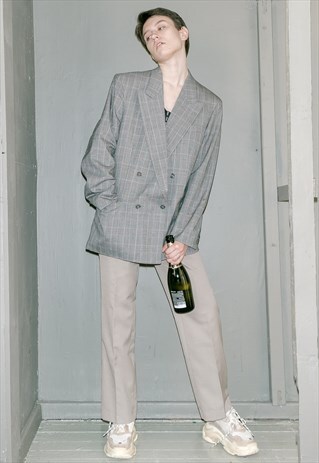 VINTAGE CHECKERED BLAZER / UNISEX