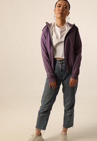 VINTAGE NIKE EMBROIDERED LOGO ZIPPED HOODIE