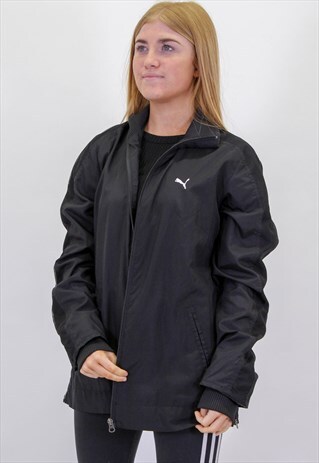 VINTAGE PUMA JACKET IN BLACK LARGE