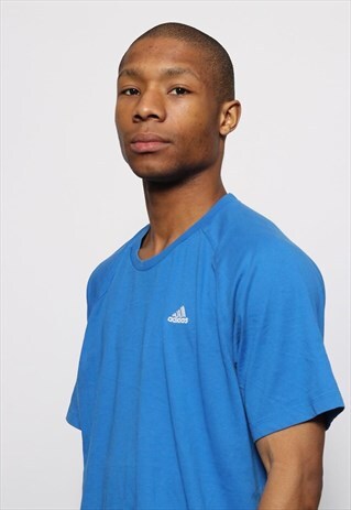 VINTAGE ADIDAS LOGO T-SHIRT BLUE