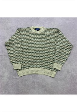 Vintage abstract knitted jumper Men's XL