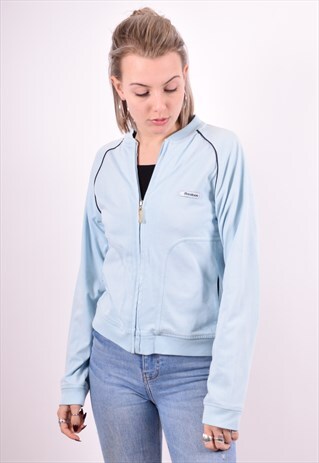 REEBOK WOMENS VINTAGE TRACKSUIT TOP JACKET SMALL BLUE 90'S