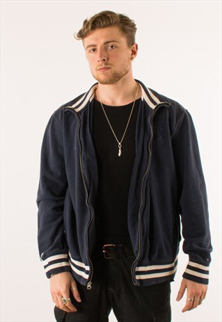 VINTAGE NAVY TOMMY HILFIGER FULL ZIP SWEATSHIRT XL