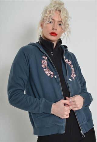 VINTAGE LEVIS ZIP UP HOODIE BLUE