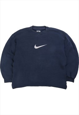 Vintage  Nike Sweatshirt Heavyweight Swoosh Crewneck Navy