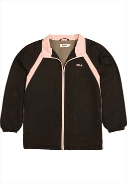 Vintage 90's Fila Windbreaker Track Jacket Full Zip Up Black