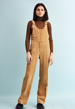 90'S RETRO CORDUROY NEUTRAL OVERALLS DUNGAREES