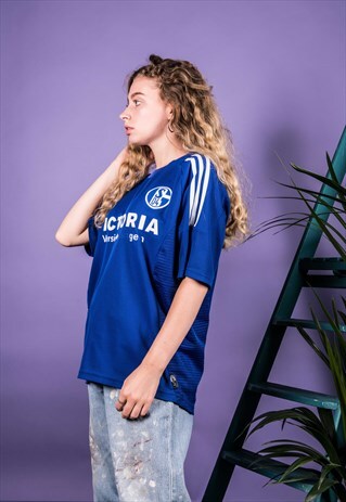 VINTAGE ADIDAS 1990S FOOTBALL SHIRT IN BLUE