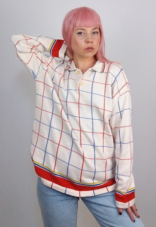 VINTAGE 90'S KENZO POLO NECK RAINBOW STRIPES JUMPER