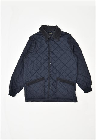 VINTAGE 80'S QUILTED JACKET NAVY BLUE