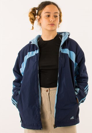 VINTAGE 90S ADIDAS REVERSIBLE BLUE JACKET COAT