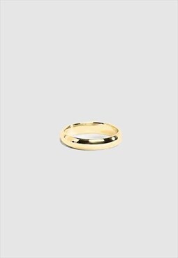 54 Floral 4mm Band Signet Ring - Gold