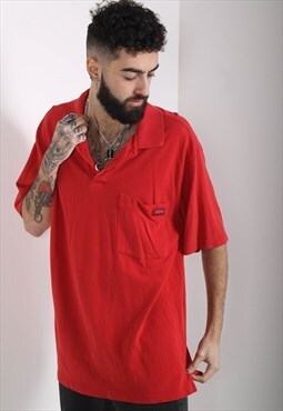 Vintage Dickies Polo Shirt Red