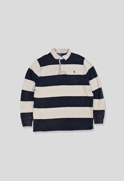 Vintage 90s Polo Ralph Lauren Stripe Rugby Polo Shirt