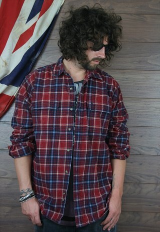 THICK CARHARTT FESTIVAL FLANNEL CHECK TARTAN SHIRT XL (72)