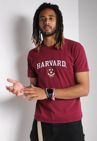 Vintage Champion Harvard T-Shirt Red