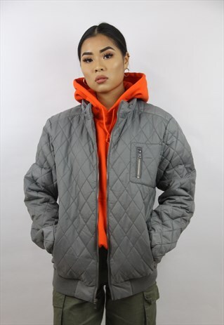 VINTAGE GUESS GREY QUILTED JACKET