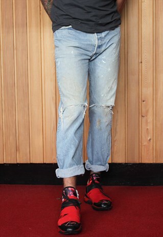 VINTAGE BLUE LEVI'S 501 PAINT JEANS